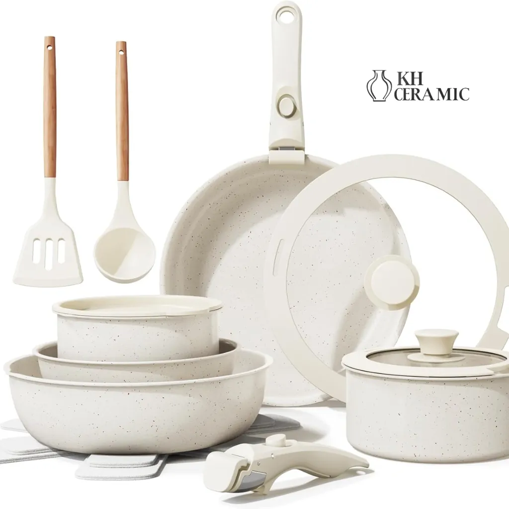 17-Piece Ceramic Nonstick Cookware Set