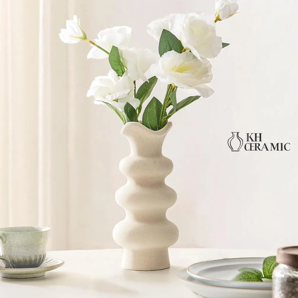 Modern Decorative White Ceramic Vases